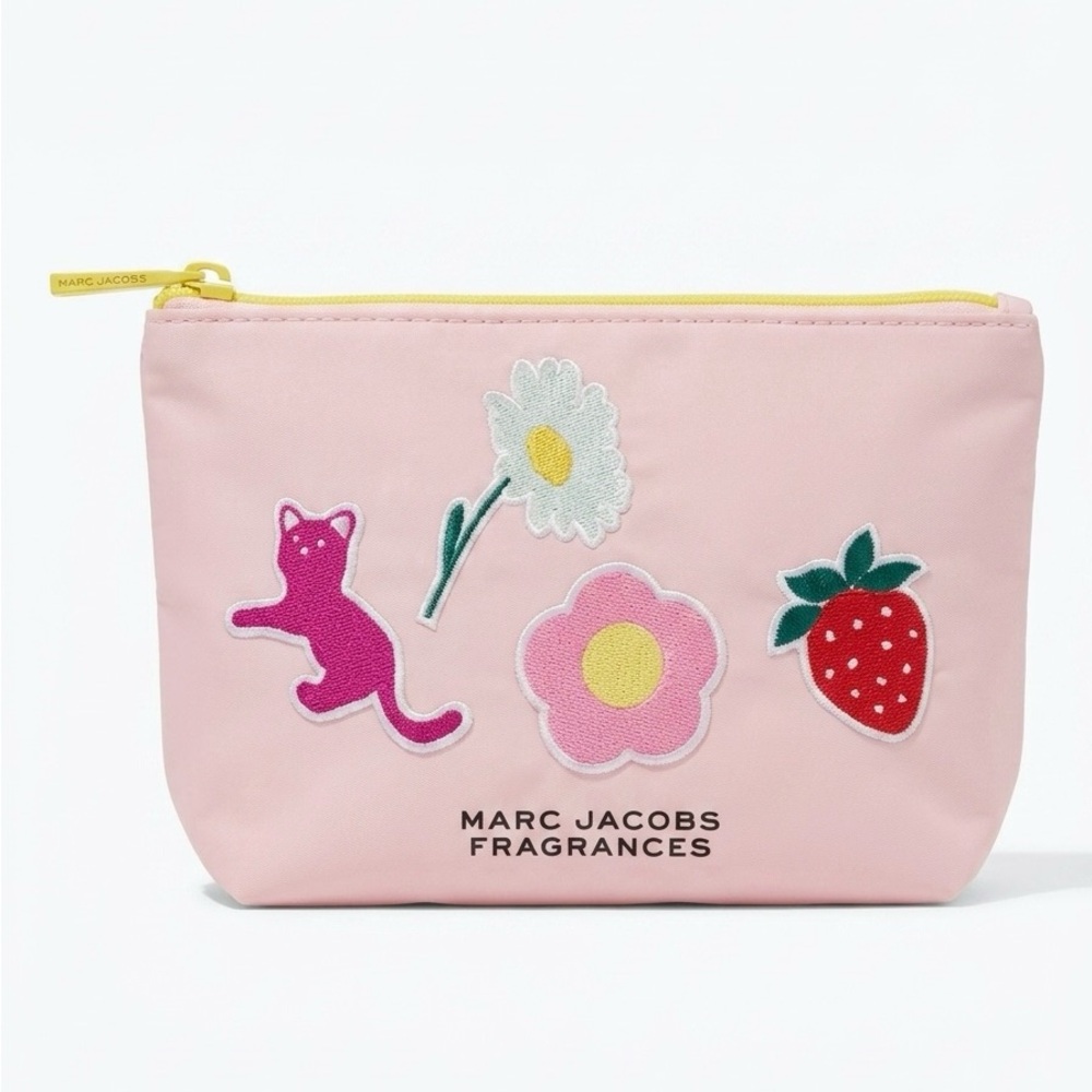 Marc Jacobs Pink Embroidered Cosmetic Bag